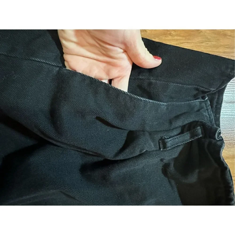 Bershka Womens black denim midi skirt‎ sz 00